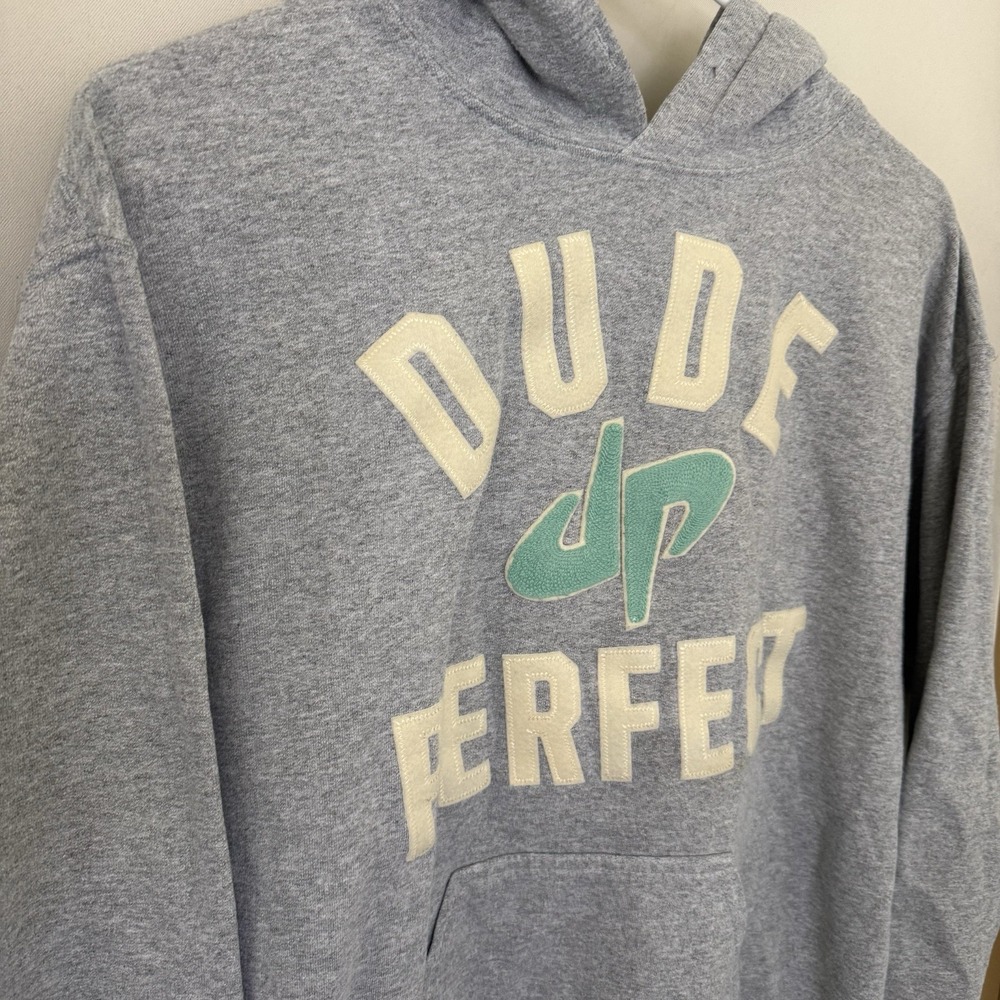 Dude Perfect Mens Small Grey Logo Pullover Hoodie Sweatshirt - Picture 2 of 7